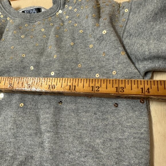 Star Wars Girls Grey Sequin Sweatshirt W/ Rebel Sleeve & Split Hem 6/6X - Picture 8 of 10